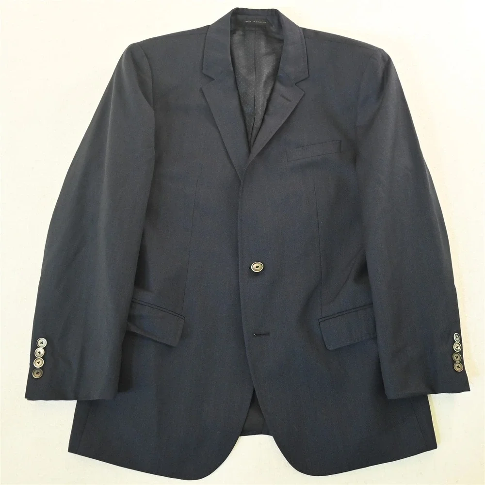 Hugo Boss 42R‎ Navy Blue Hutsons1 Tesse Wool Mens Blazer Suit Jacket Sport Coat